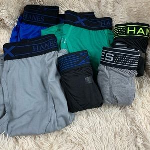 6 pr Hanes NWOT Tagless Boxer Briefs M Active Cool
